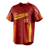 Custom Unisex Maroon & Yellow Pattern Baseball Jersey BB0000430812