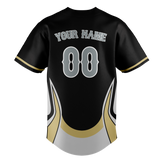 Custom Unisex Black & Cream Pattern Baseball Jersey BB0000440105