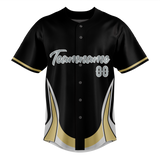 Custom Unisex Black & Cream Pattern Baseball Jersey BB0000440105