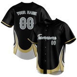 Custom Unisex Black & Cream Pattern Baseball Jersey BB0000440105