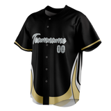 Custom Unisex Black & Cream Pattern Baseball Jersey BB0000440105