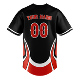 Custom Unisex Black & Red Pattern Baseball Jersey BB0000440109