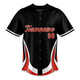 Custom Unisex Black & Red Pattern Baseball Jersey BB0000440109