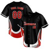 Custom Unisex Black & Red Pattern Baseball Jersey