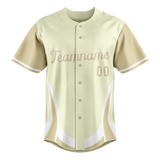 Custom Unisex Cream & Camo Pattern Baseball Jersey BB0000440506