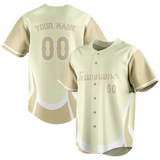 Custom Unisex Cream & Camo Pattern Baseball Jersey