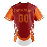 Custom Unisex Maroon & Light Orange Pattern Baseball Jersey BB0000440811