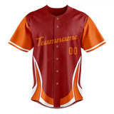 Custom Unisex Maroon & Light Orange Pattern Baseball Jersey BB0000440811