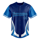 Custom Unisex Royal Blue & Blue Pattern Baseball Jersey BB0000441920