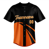 Custom Unisex Black & Light Orange Pattern Baseball Jersey BB0000450111