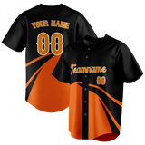 Custom Unisex Black & Light Orange Pattern Baseball Jersey BB0000450111