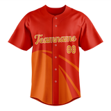 Custom Unisex Red & Light Orange Pattern Baseball Jersey BB0000450911