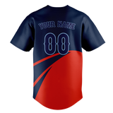 Custom Unisex Navy Blue & Red Pattern Baseball Jersey BB0000451809