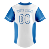 Custom Unisex White & Blue Pattern Baseball Jersey BB0000470220