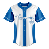 Custom Unisex White & Blue Pattern Baseball Jersey BB0000470220