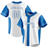 Custom Unisex White & Blue Pattern Baseball Jersey BB0000470220