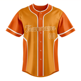 Custom Unisex Light Orange & Orange Pattern Baseball Jersey BB0000471110