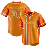 Custom Unisex Light Orange & Orange Pattern Baseball Jersey