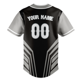 Custom Unisex Black & Gray Pattern Baseball Jersey BB0000480103