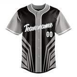 Custom Unisex Black & Gray Pattern Baseball Jersey BB0000480103