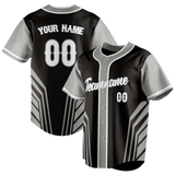 Custom Unisex Black & Gray Pattern Baseball Jersey