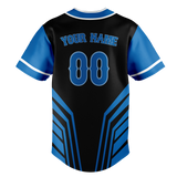 Custom Unisex Black & Blue Pattern Baseball Jersey BB0000480120