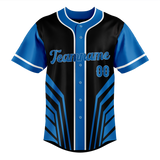 Custom Unisex Black & Blue Pattern Baseball Jersey BB0000480120