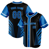 Custom Unisex Black & Blue Pattern Baseball Jersey BB0000480120