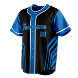 Custom Unisex Black & Blue Pattern Baseball Jersey BB0000480120