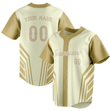 Custom Unisex Cream & Camo Pattern Baseball Jersey