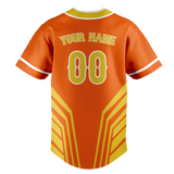 Custom Unisex Light Orange & Yellow Pattern Baseball Jersey BB0000481112