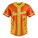 Custom Unisex Light Orange & Yellow Pattern Baseball Jersey BB0000481112