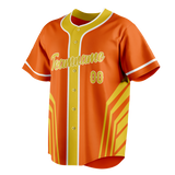 Custom Unisex Light Orange & Yellow Pattern Baseball Jersey BB0000481112