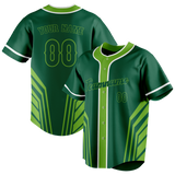 Custom Unisex Kelly Green & Green Pattern Baseball Jersey