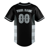 Custom Unisex Black & Gray Pattern Baseball Jersey BB0000500103