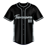 Custom Unisex Black & Gray Pattern Baseball Jersey BB0000500103