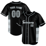 Custom Unisex Black & Gray Pattern Baseball Jersey