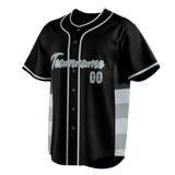 Custom Unisex Black & Gray Pattern Baseball Jersey BB0000500103