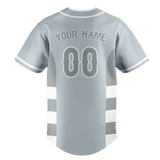 Custom Unisex Silver & White Pattern Baseball Jersey BB0000500402