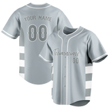 Custom Unisex Silver & White Pattern Baseball Jersey BB0000500402