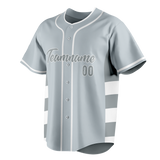 Custom Unisex Silver & White Pattern Baseball Jersey BB0000500402