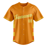 Custom Unisex Light Orange & Yellow Pattern Baseball Jersey BB0000501112