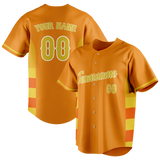 Custom Unisex Light Orange & Yellow Pattern Baseball Jersey