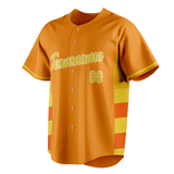 Custom Unisex Light Orange & Yellow Pattern Baseball Jersey BB0000501112