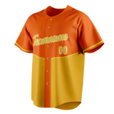 Custom Unisex Light Orange & Yellow Pattern Baseball Jersey BB0000511112