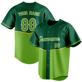 Custom Unisex Kelly Green & Green Pattern Baseball Jersey BB0000511514