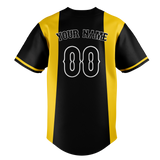 Custom Unisex Black & Yellow Pattern Baseball Jersey BB0000520112