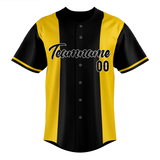 Custom Unisex Black & Yellow Pattern Baseball Jersey BB0000520112