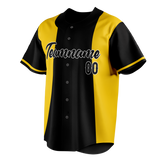 Custom Unisex Black & Yellow Pattern Baseball Jersey BB0000520112