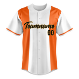 Custom Unisex White & Light Orange Pattern Baseball Jersey BB0000520211